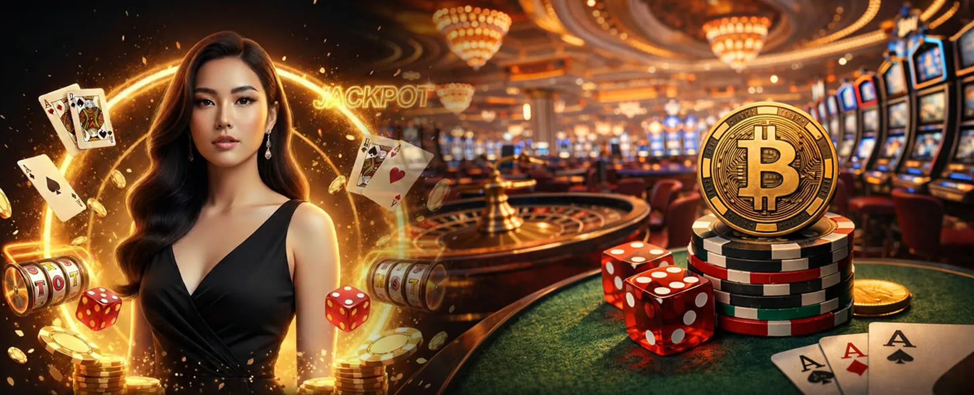 Dynamic casino background with bright lights